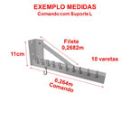 Varal Individual de Teto Comando com Suporte L