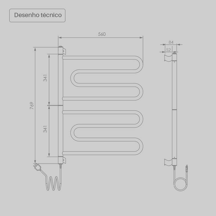 Toalheiro Térmico Articulado Nóbile Branco Seccare