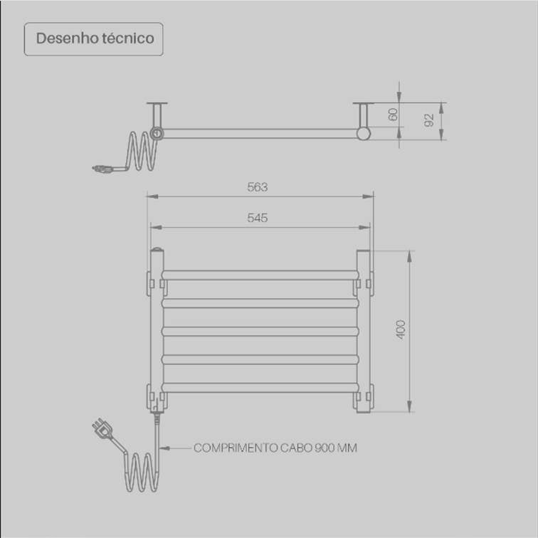 Toalheiro Térmico Decorato Reto Inox Seccare