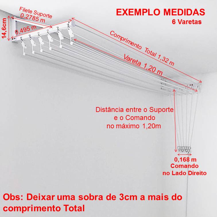 Varal Individual de Parede Preto