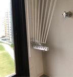 Varal Individual de Teto e Parede Comando com Suporte L