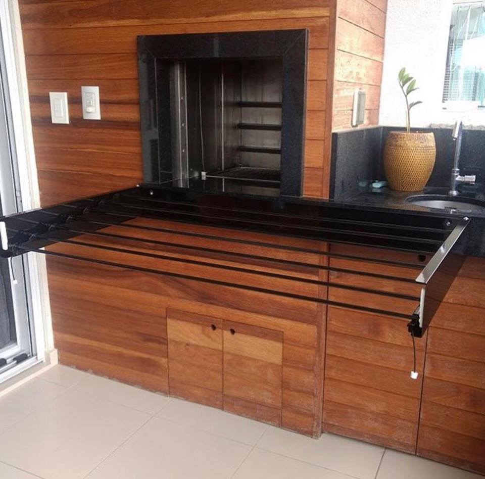 Varal Mágico 90cm 5 Varetas Preto